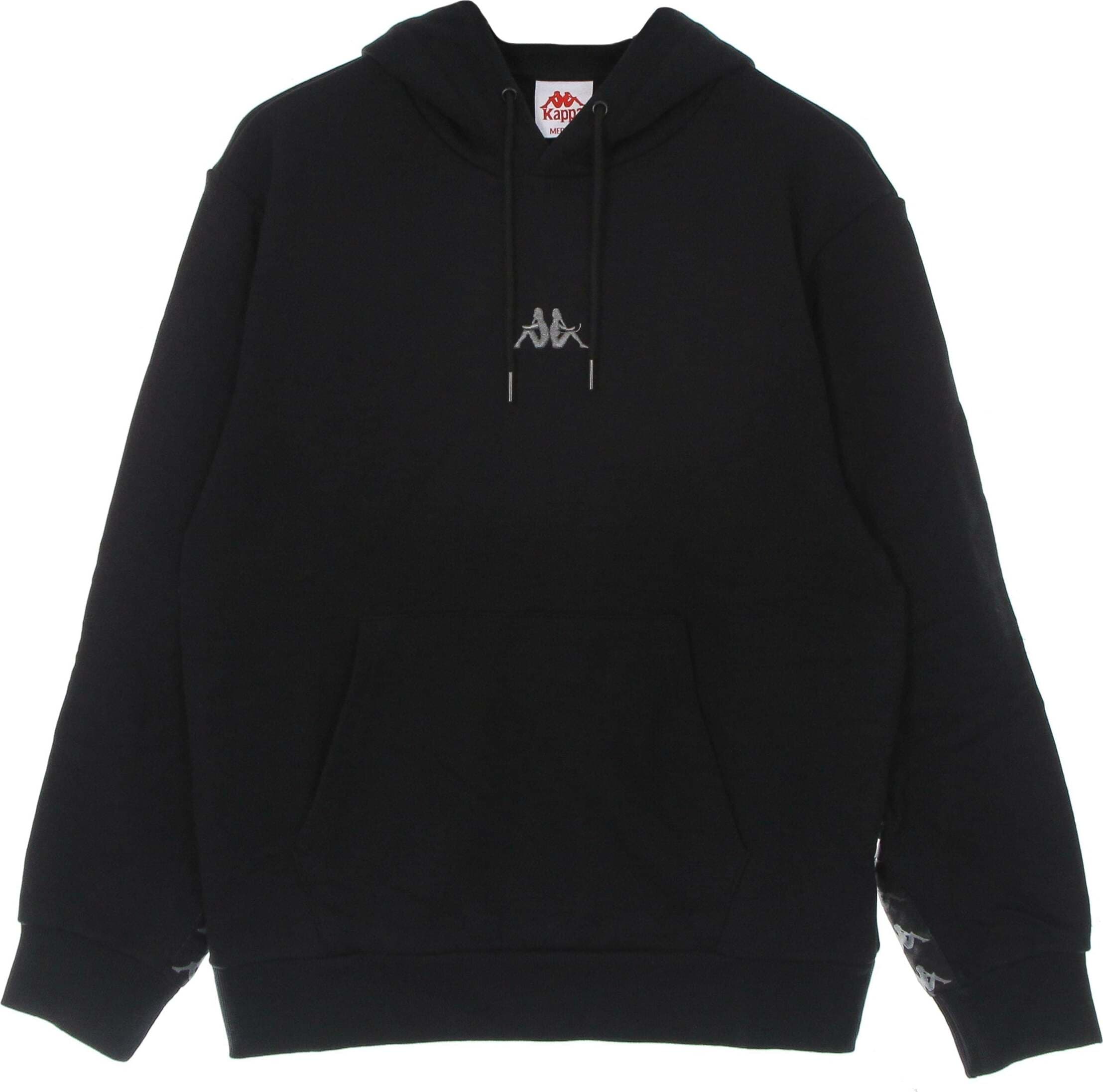 KAPPA-Felpa-Leggera-Cappuccio-Uomo-Banda-Crest-Black-da-uomo