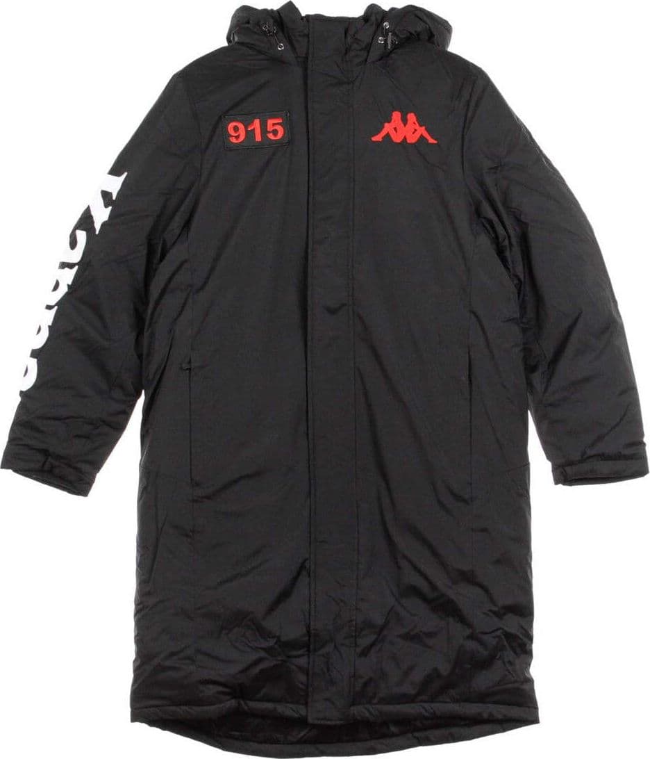 KAPPA-Giaccone-Lungo-Uomo-Authentic-La-Brely-Black/white/red-da-uomo
