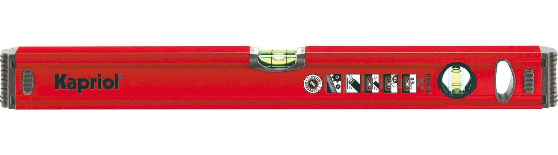 KAPRIOL---LIVELLA-SPIRIT-50CM-IN-ALLUMINIO-NERVATO---COLORE-ROSSO