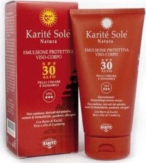 KARITE'-SOLE-NATURA-Emulsione-Protettiva-viso-corpo-protezione-solare-alta-SPF30-150-ml-Labioelite
