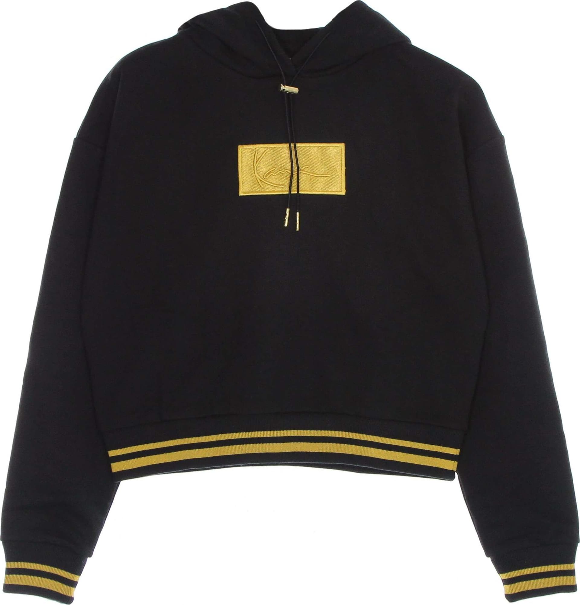 KARL-KANI-Felpa-Cappuccio-Donna-Small-Signature-Box-Short-Hoodie-Black-da-donna