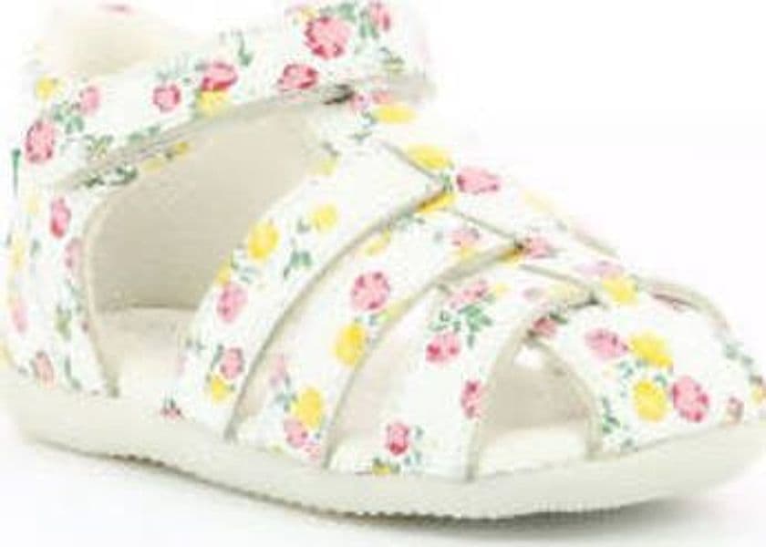 Kickers Bigflo-2 Blanc Fleuri Sandali Per Bambina Scarpe Estive in Pelle con Suola in Gomma Colorate 860604-10 Scarpe Sanitaria Gioia del Bimbo - Villa San Giovanni, Commerciovirtuoso.it