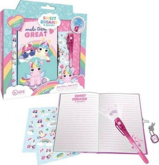 Kids Diario Segreto Unicorno Bambina Con Penna Magica Lucchetto Chiavi E Stickers