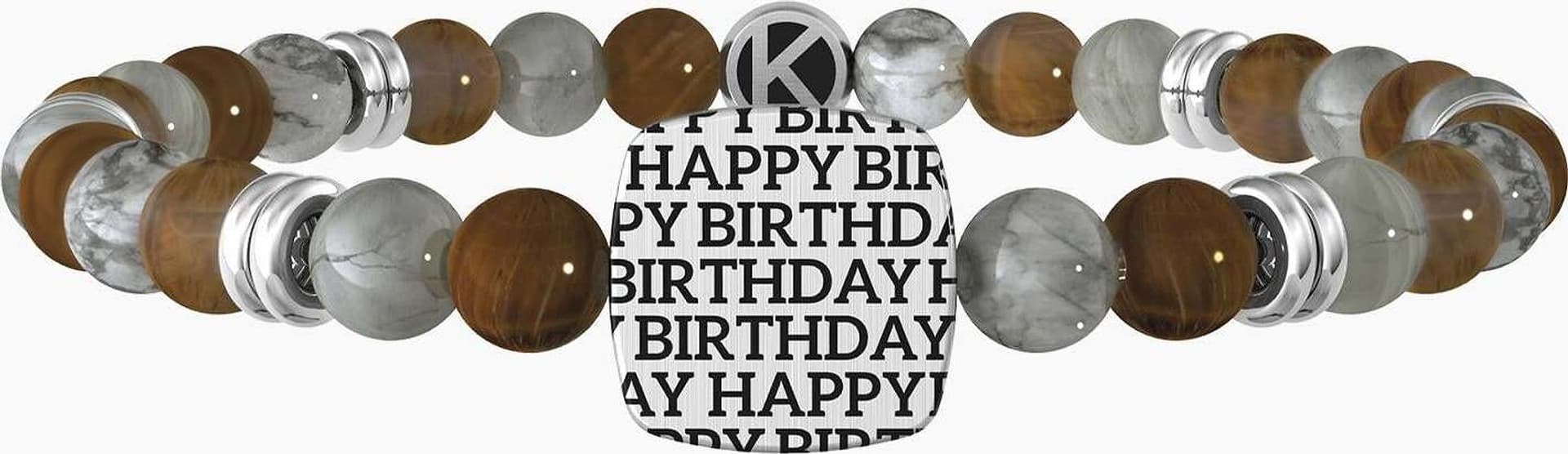 Kidult---Bracciale-elastico-da-uomo-in-occhio-di-tigre-e-agata-grigia-HAPPY-BIRTHDAY
