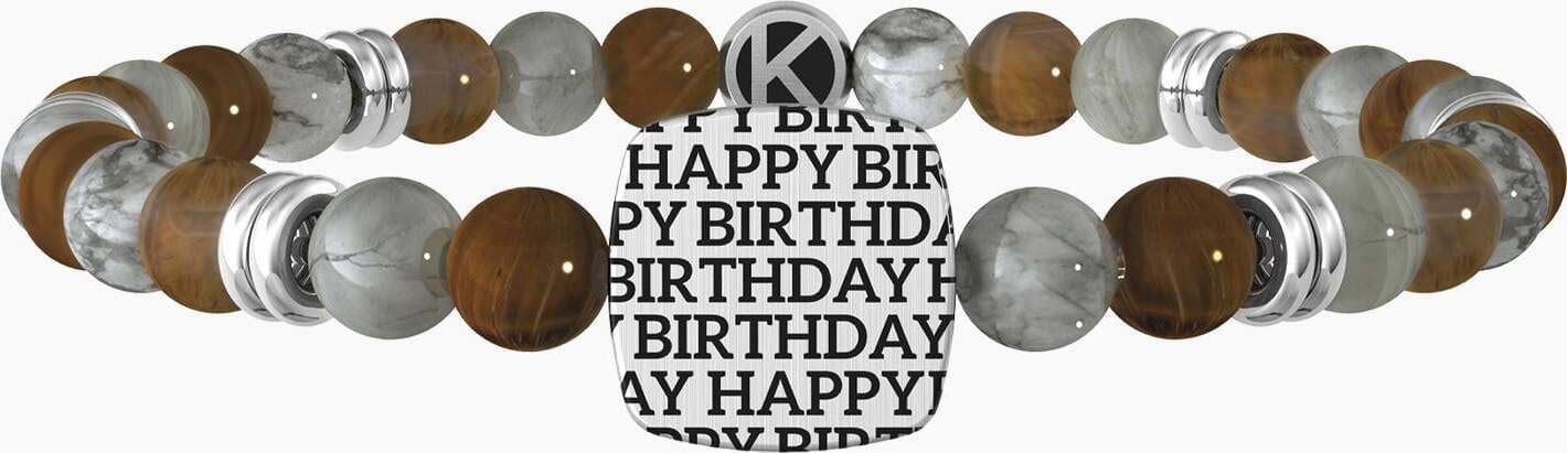 Kidult---Bracciale-elastico-da-uomo-in-occhio-di-tigre-e-agata-grigia-HAPPY-BIRTHDAY