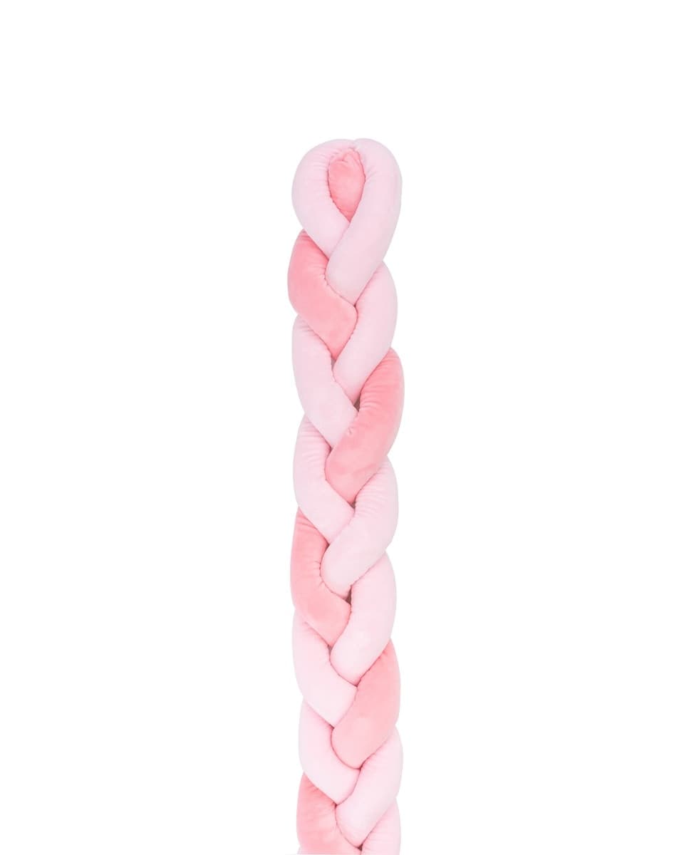 Kikkaboo-Paraurti-intrecciato-180-cm-3-trecce-(12-cm)-rosa