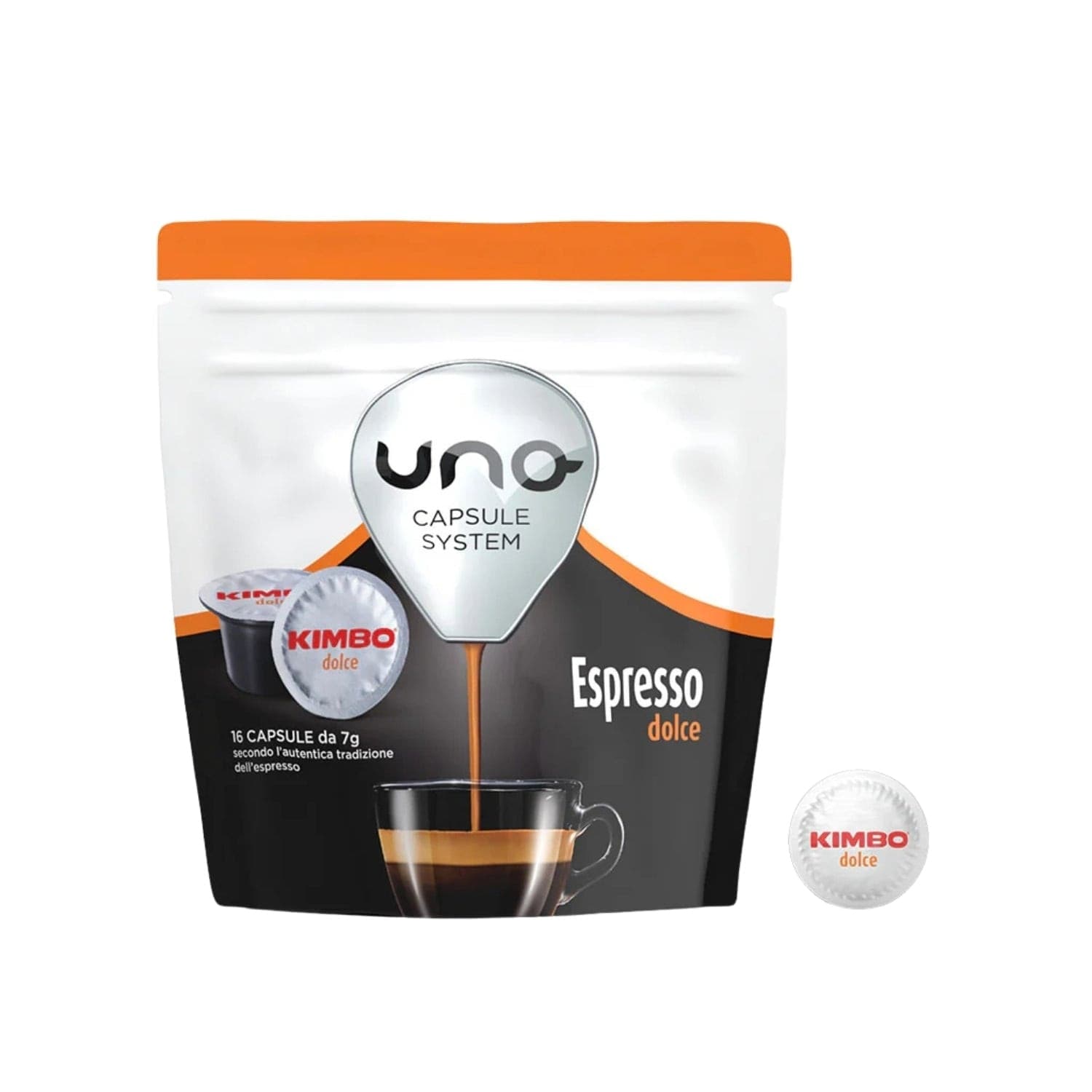 Kimbo-Caffe'-Confezione-Da-16-Capsule-Compat.-Uno-System-Dolce