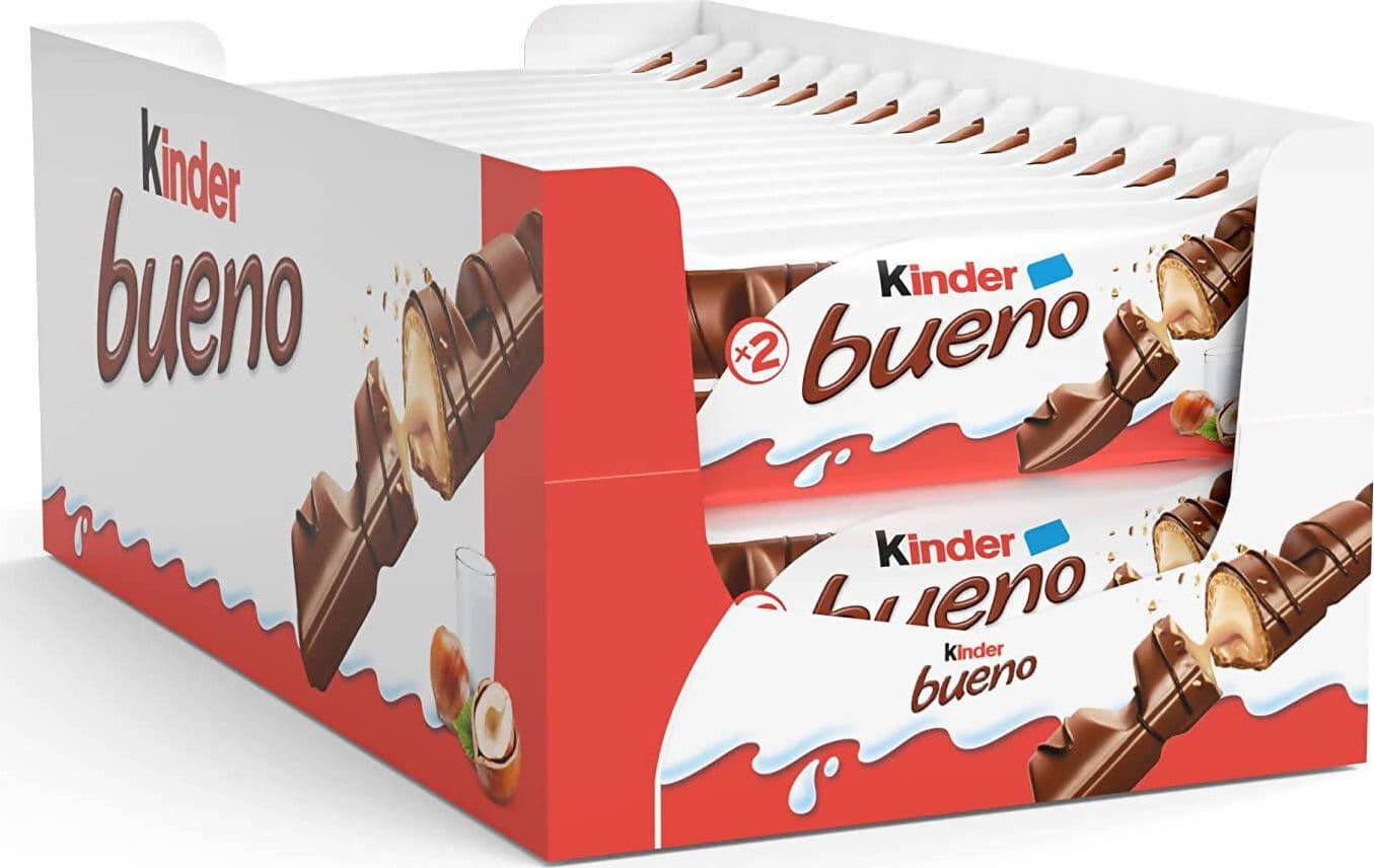Kinder Bueno 30x Snack Croccante Crema Di Nocciola 43 Gr Confezione Da 30 Pz