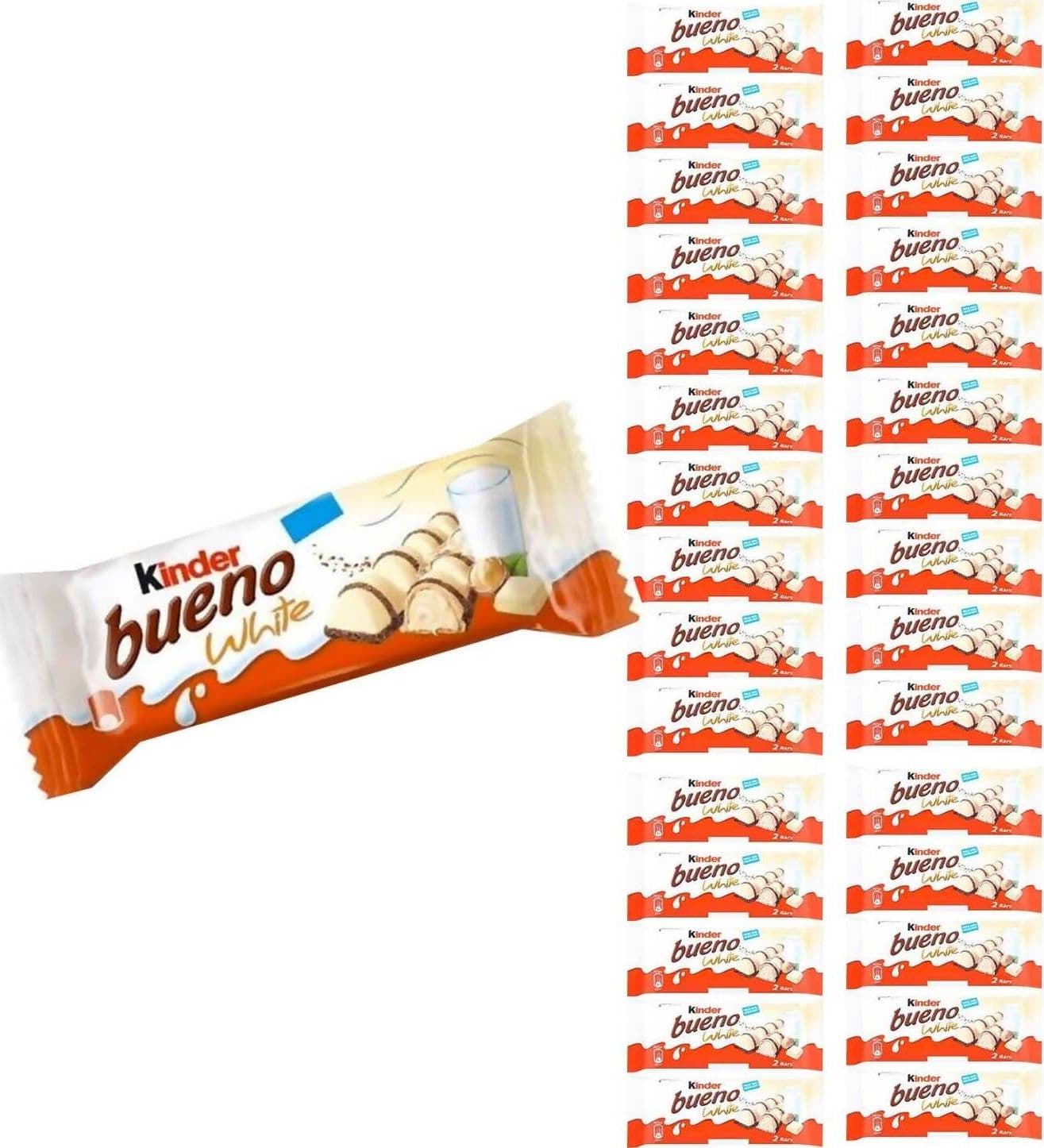 Kinder Bueno White 30x Barrette Snack Kinder Bueno White 43gr Confezione Da 30 Pz Snack Al Cioccolato Bianco E Nocciola Alimentari e cura della casa/Snack dolci e salati/Barrette ai cereali e barrette snack Franco Pausa Caffè - Albano Laziale, Commerciovirtuoso.it