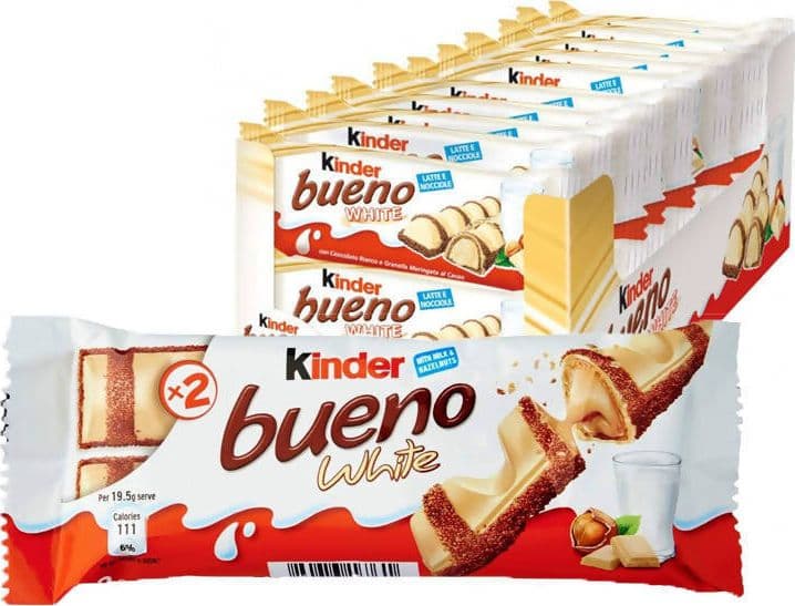Kinder Bueno White 30x Snack Kinder Bueno White 43 Gr Confezione Da 30 Pz