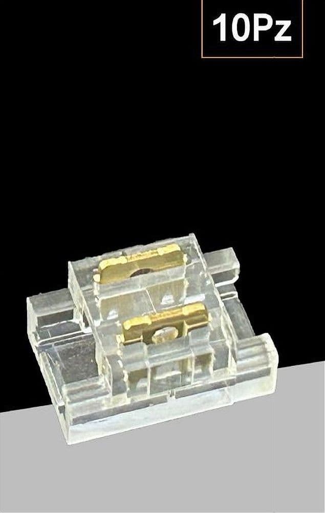 KIT 10PZ CONNETTORE TRASPARENTE LINEARE PER STRISCIA STRIP LED 2 PIN 5MM CN5MM-D in Nastri LED Trade Shop italia - Napoli, commercioVirtuoso.it