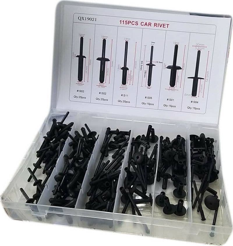 Kit 115 Pz Plastica Trim Clip Rivetti Clip Fermi Di Spinta Auto Paraurti Porta Manutenzione Auto Trade Shop italia - Napoli, Commerciovirtuoso.it