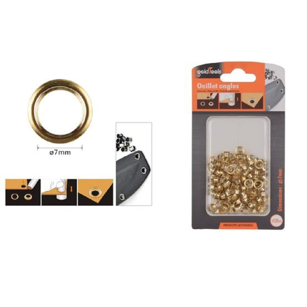 Kit 120 Pz Occhiello Occhielli Metallici Foro Ø7mm In Metallo Dorato Pelle 90924 Fai da te/Ferramenta/Chiodi viti ed elementi di fissaggio/Tasselli/Tasselli a T Trade Shop italia - Napoli, Commerciovirtuoso.it