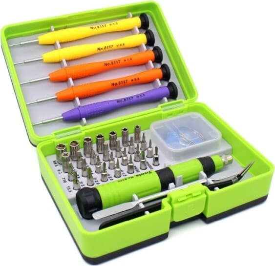 KIT 36 ATTREZZI 8117 CACCIAVITE PRECISIONE TOOLS RIPARAZIONE PINZETTA SMARTPHONE