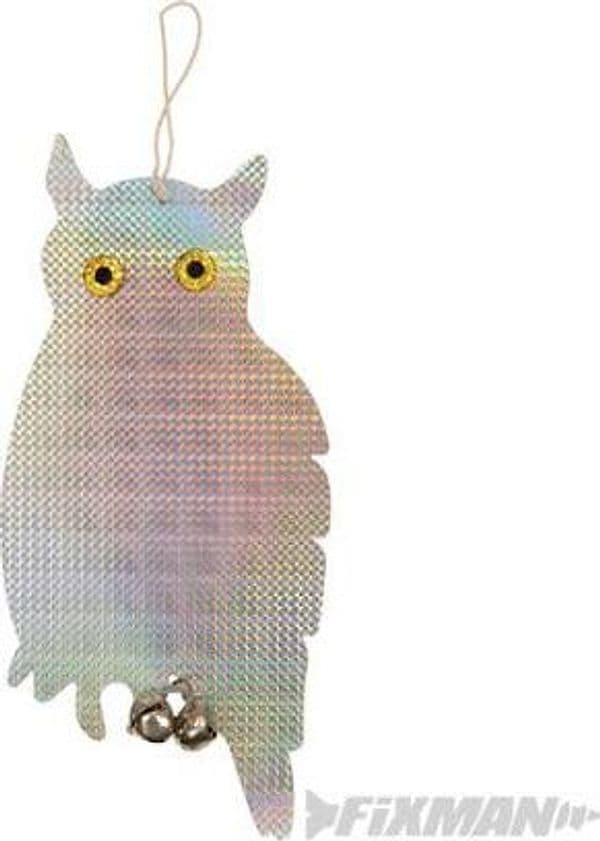 Kit 4 gufi in plastica da giardino anti uccelli raggi UV spaventapasseri