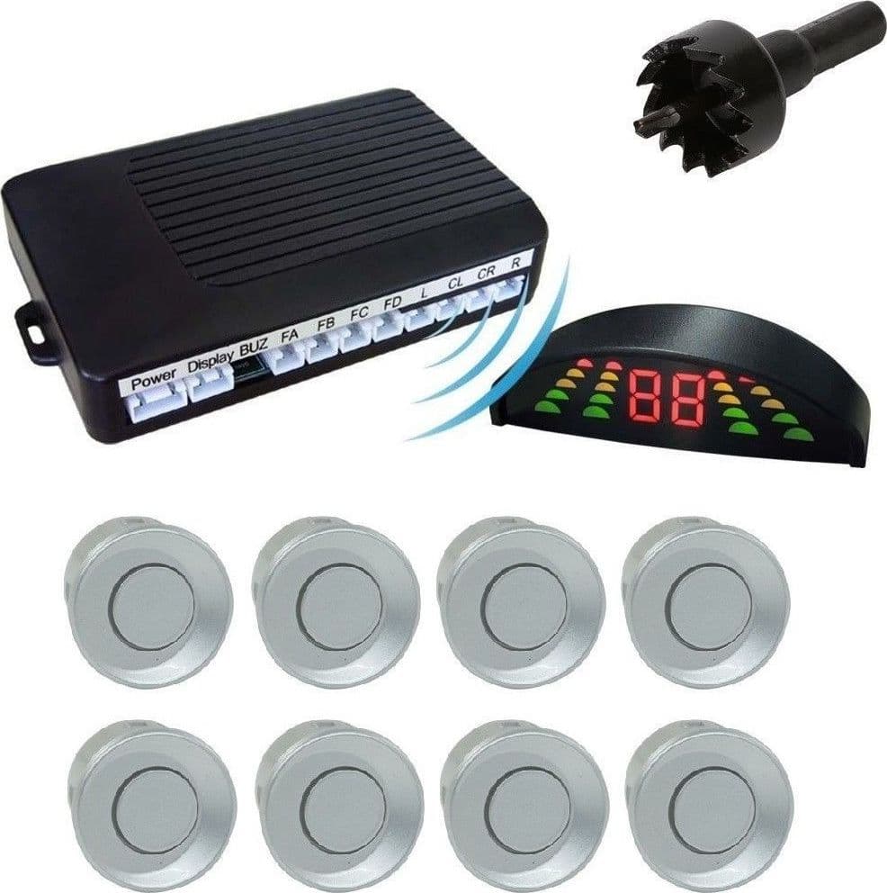 KIT 8 SENSORI DI PARCHEGGIO GRIGI CON CENTRALINA DISPLAY LED SUONO ACUSTICO Elettronica/Elettronica per veicoli/Elettronica per auto/Park Assist Trade Shop italia - Napoli, Commerciovirtuoso.it