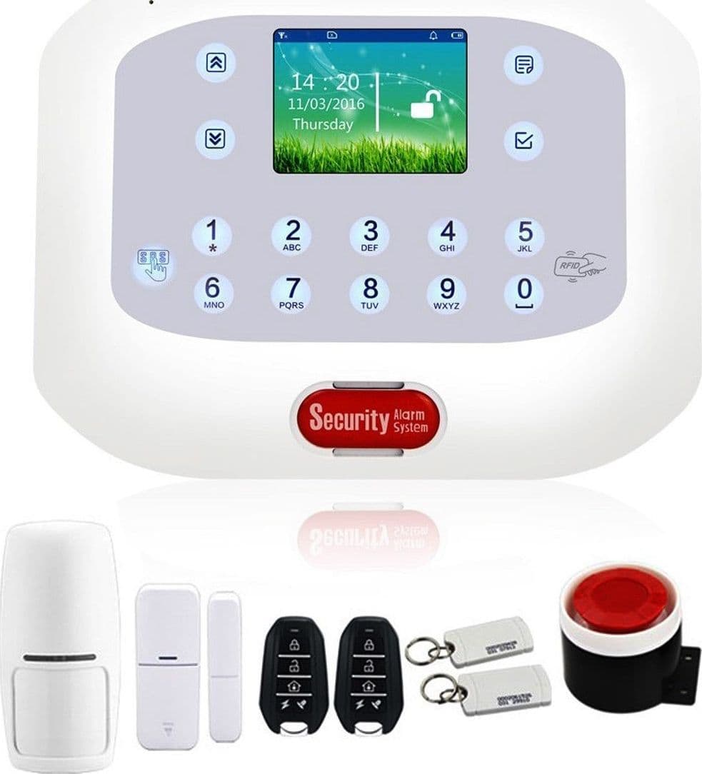 KIT ANTIFURTO CASA ALLARME TOUCH SCREEN COMBINATORE GSM PSTN WIRELESS APP 50A