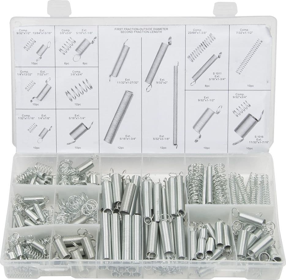 KIT ASSORTIMENTO SET MOLLE A COMPRESSIONE A TRAZIONE BOX 200 PEZZI VARIE MISURE Commercio Industria e Scienza/Prodotti per la trasmissione di energia/Molle/Molle di compressione Trade Shop italia - Napoli, Commerciovirtuoso.it