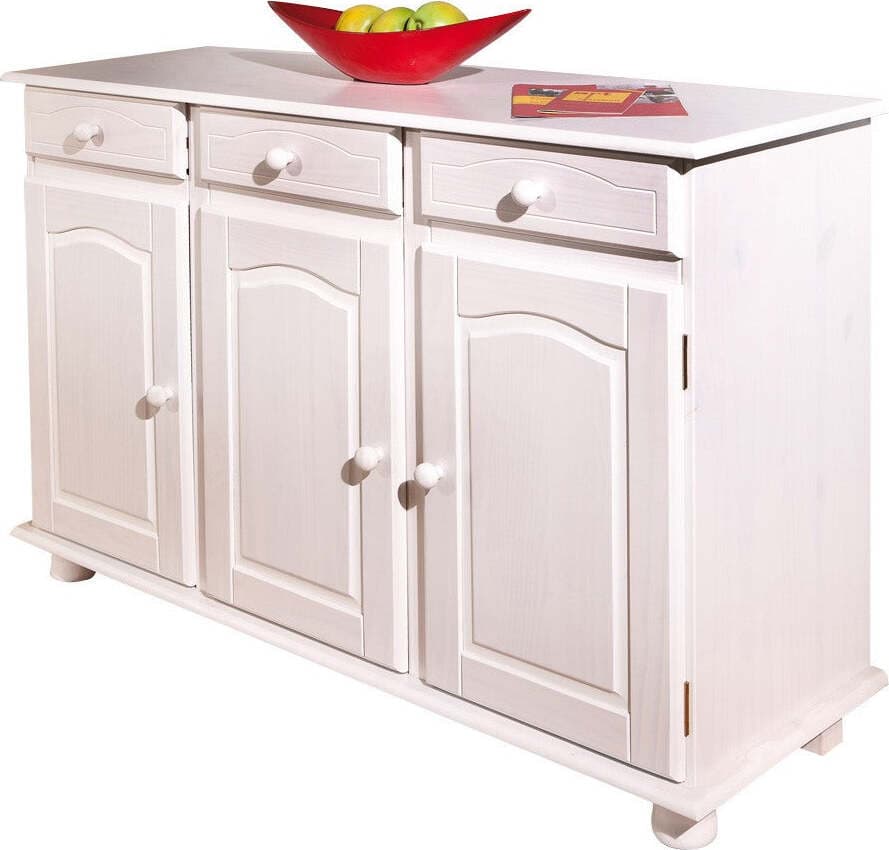 Kit Buffet Tre Ante E Tre Cassetti Mobile Credenza Massello Bianco Casa e cucina/Arredamento/Sala da pranzo/Credenze e buffet Ferus - Montoro, Commerciovirtuoso.it