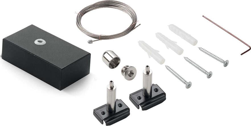 Kit-Cavo-Singolo-2Mt-E-Rosone-Ego-Alluminio-Color-Acciaio