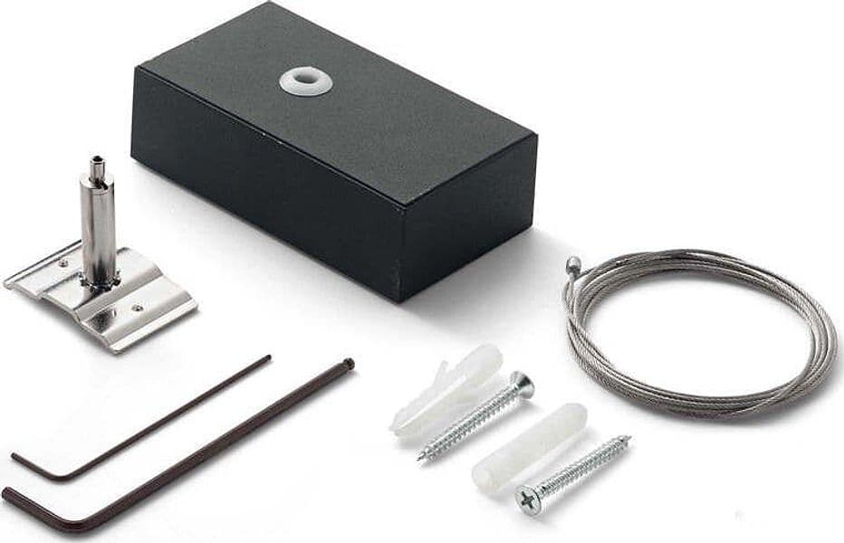 Kit Cavo Singolo Acciaio 2 Mt E Rosone Fluo Metallo Nero