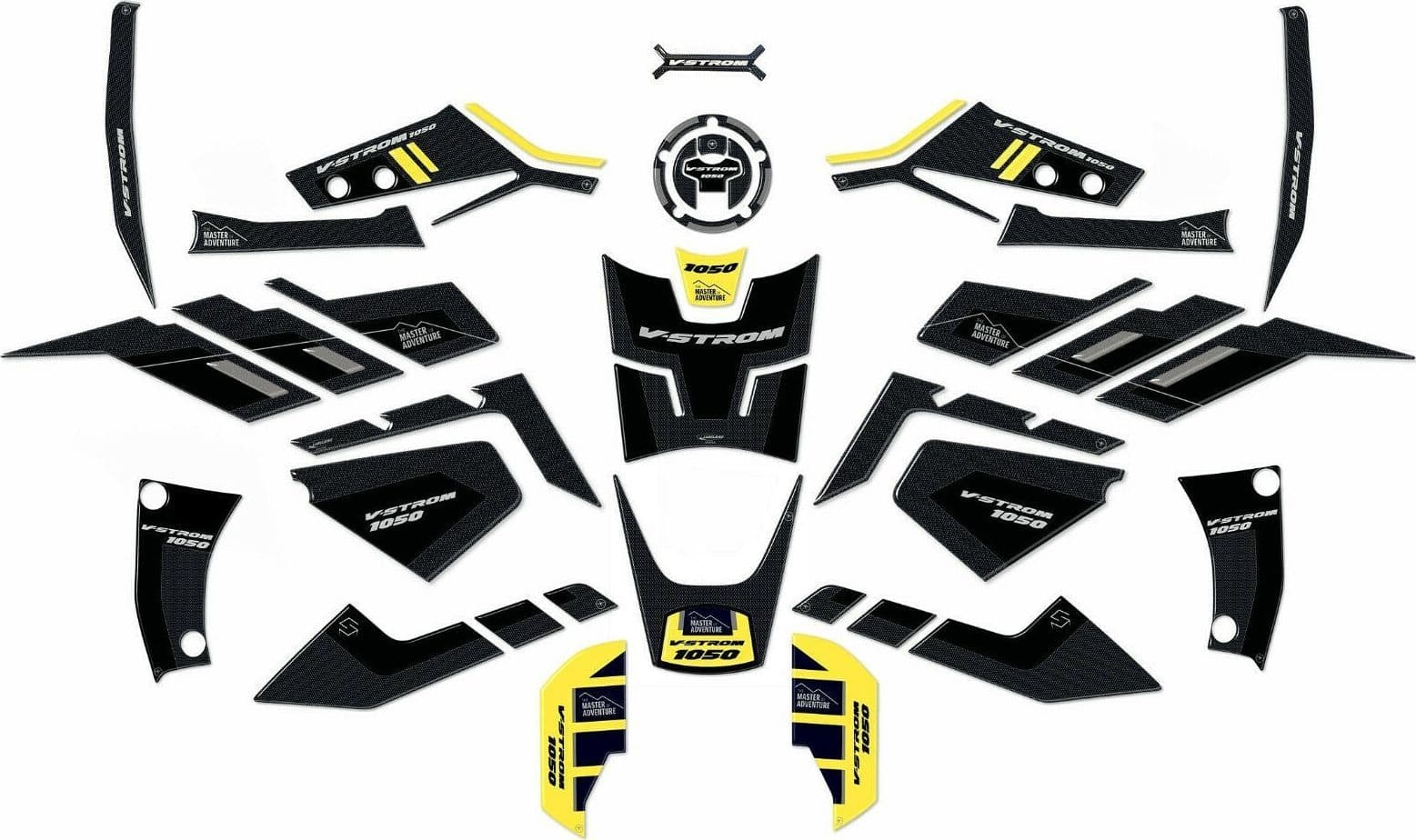 KIT-completo-ADESIVI-3D-per-MOTO-compatibili-SUZUKI-V-STROM-1050-VSTROM---GIALLO