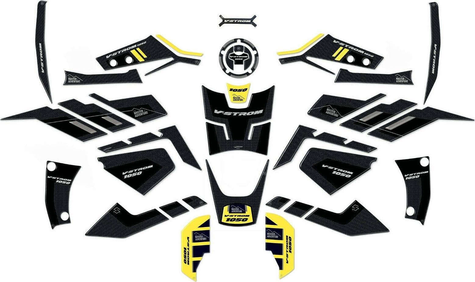KIT-completo-ADESIVI-3D-per-MOTO-compatibili-SUZUKI-V-STROM-1050-VSTROM---GIALLO