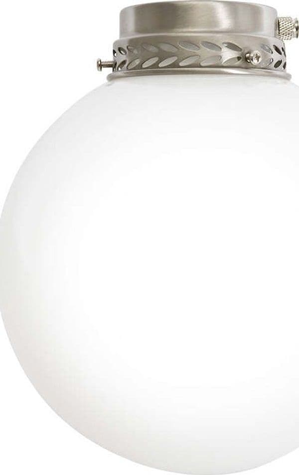 Kit-Luce-Vetro-Bianco-Sfera-Piccolo-Con-Portalampada-Bianco