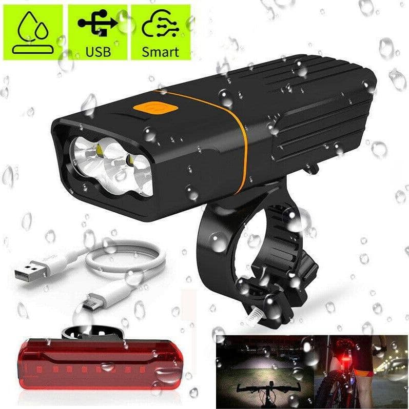 Kit Luci Bici Led Ricaricabile Anteriore E Posteriore Faro Fanale Bicicletta Mtb Sport e Tempo Libero > Ciclismo > Luci per Bici > Sport Trade Shop italia - Napoli, Commerciovirtuoso.it