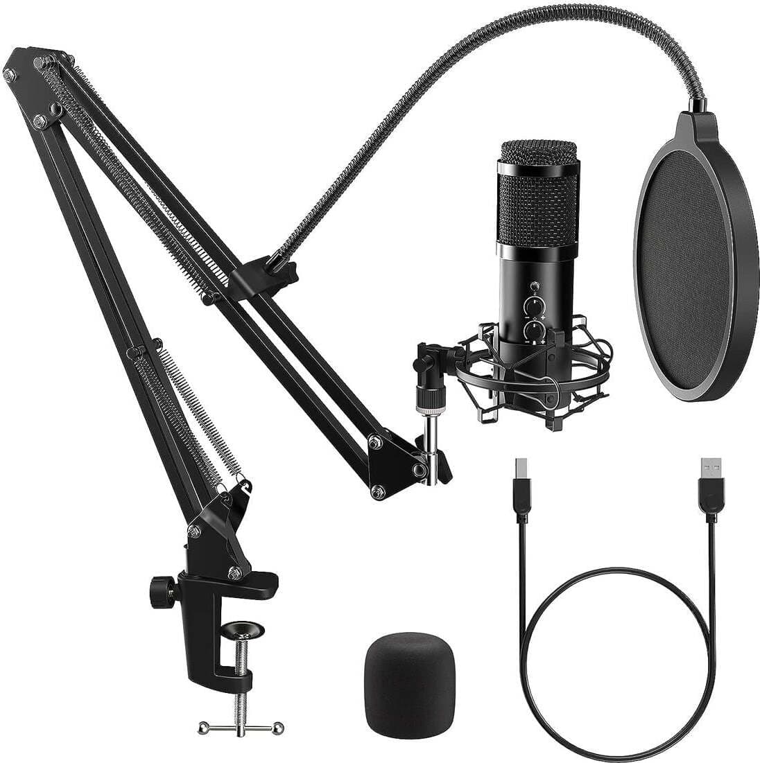 Kit Microfono a Condensatore Cardioide per Podcasting Voice Over Streaming YouTube per Computer Desktop Laptop MAC o Windows Android iOS USB in A condensatore 85cento.it - Potenza, commercioVirtuoso.it