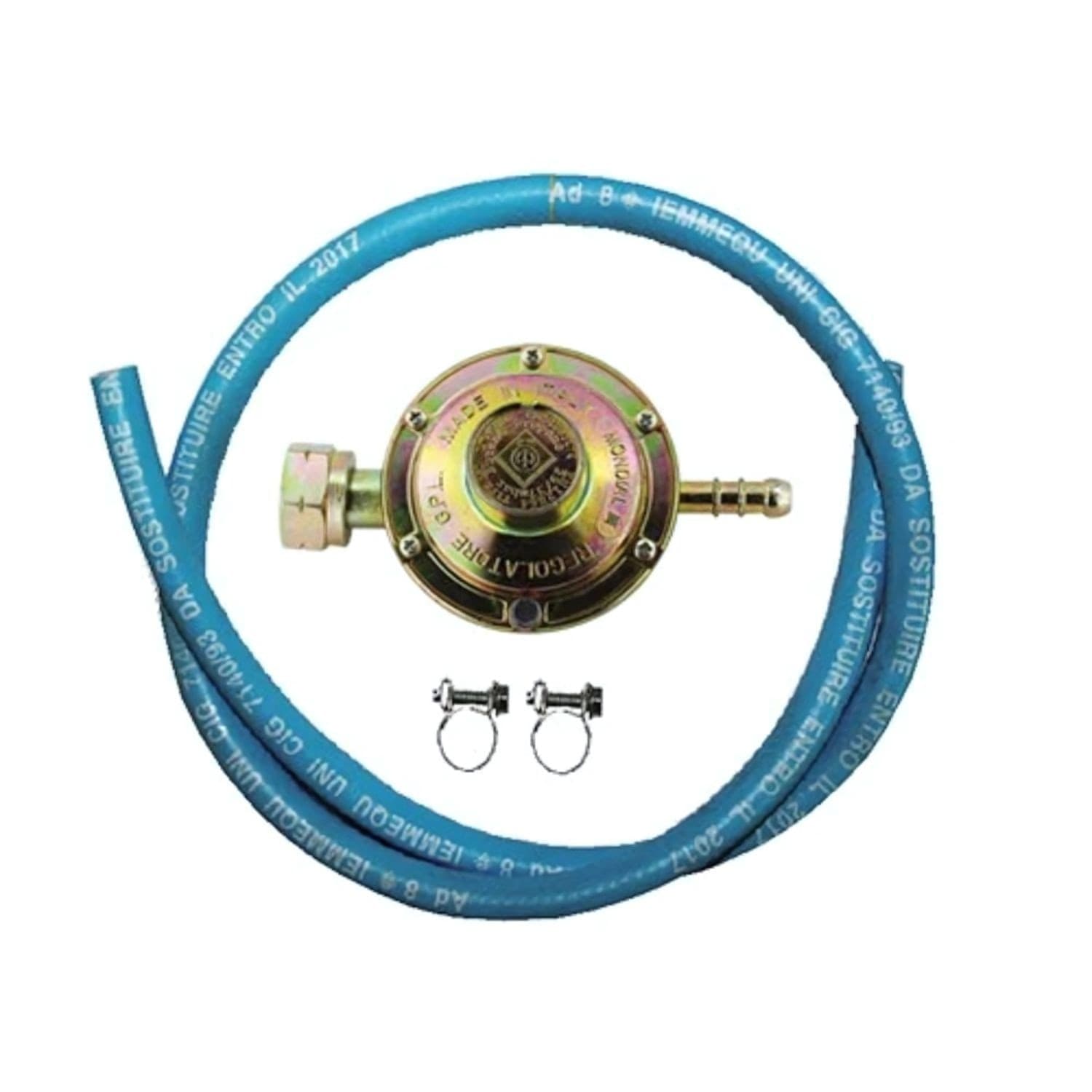 Kit-Montaggio-Stufe,-Fornelli,-Cucine-Gpl-(Regolatore-+-Tubo-+-Fascette)-0.5-Metri
