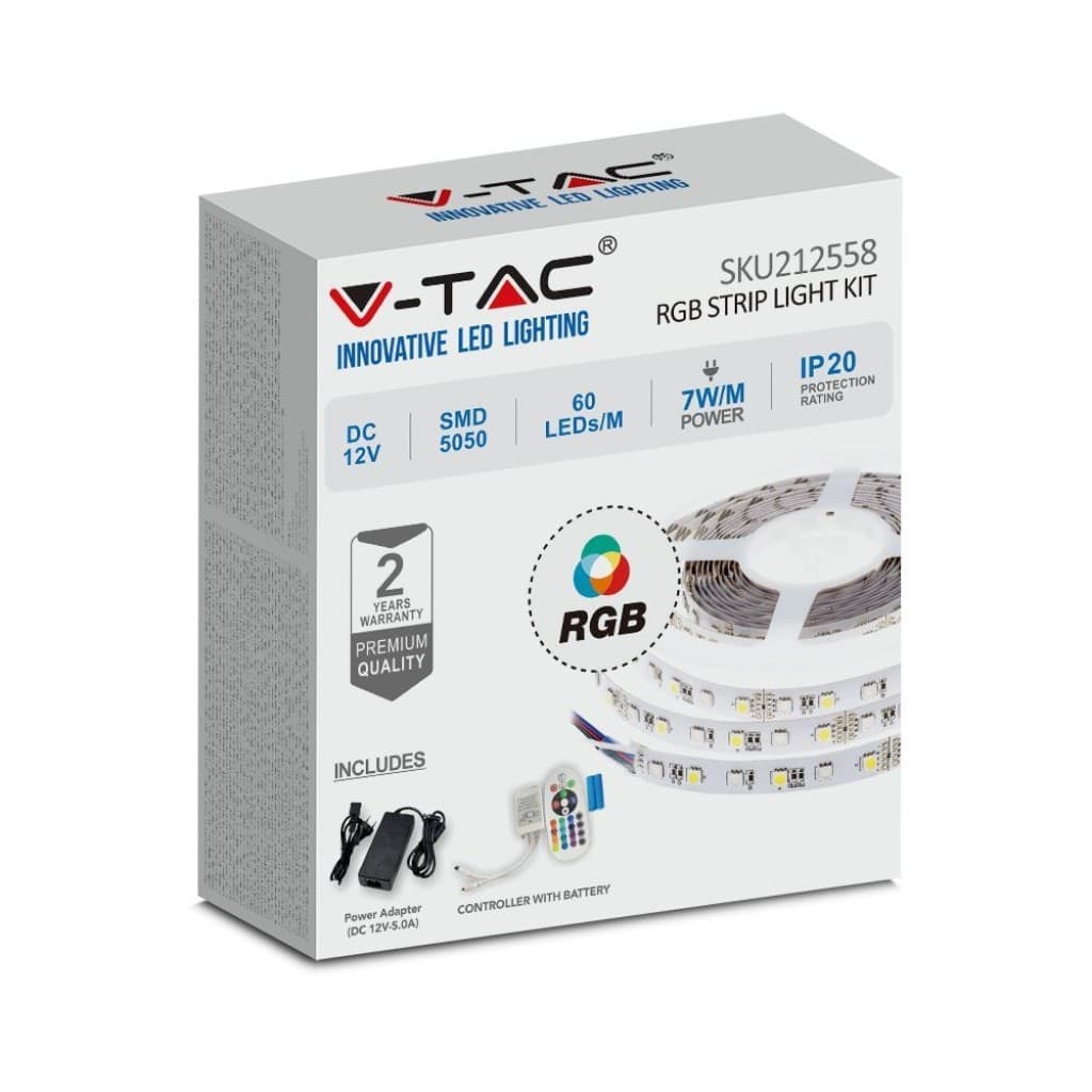 Kit per Strip LED SMD5050 10W/m Bobina 5m 60 LED/m con Telecomando e Alimentatore RGB Dimmerabile IP20 Illuminazione/Strisce LED Zencoccostore - Formia, Commerciovirtuoso.it