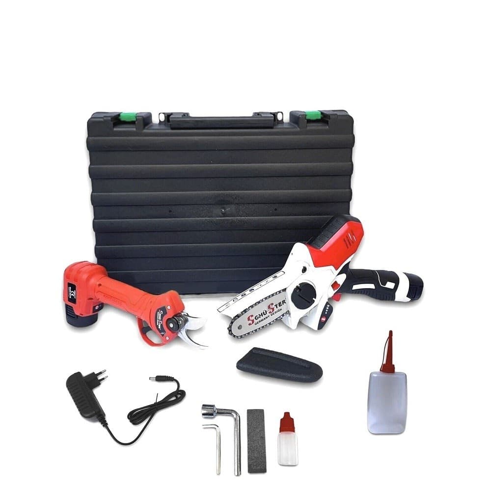 Kit Potatura 2 In 1 Forbici Cesoia Motosega Elettrica A Batteria 18v 1.5 Ah Fai da te/Utensili elettrici e a mano/Attrezzi da giardinaggio/Forbici e cesoie per potatura Trade Shop italia - Napoli, Commerciovirtuoso.it