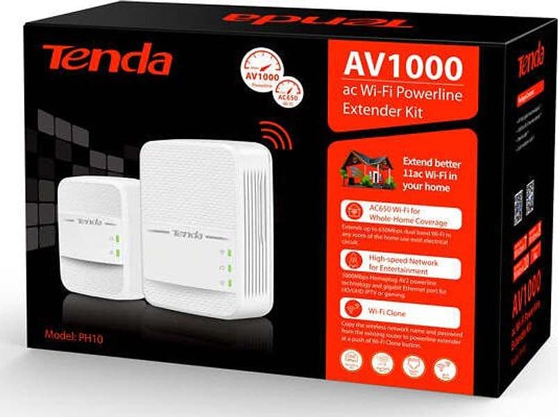 Kit Powerline extender Wi-Fi PH10 AV1000 AC - Tenda Elettronica/Informatica/Periferiche di rete/Adattatori USB wireless Eurocartuccia - Pavullo, Commerciovirtuoso.it