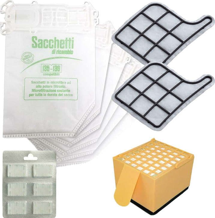 Kit Risparmio Sacchetti + Filtro + Griglie + Profumini VK 135 / 136