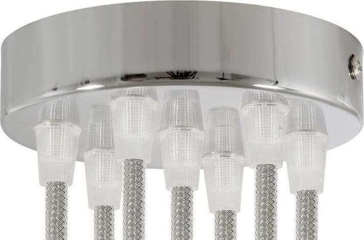 Kit rosone cilindrico in metallo a 7 fori cromo Illuminazione/Illuminazione per interni/Lampadari lampade a sospensione e plafoniere/Componenti per lampadari/Rosoni per lampadari Led Mall Home - Napoli, Commerciovirtuoso.it