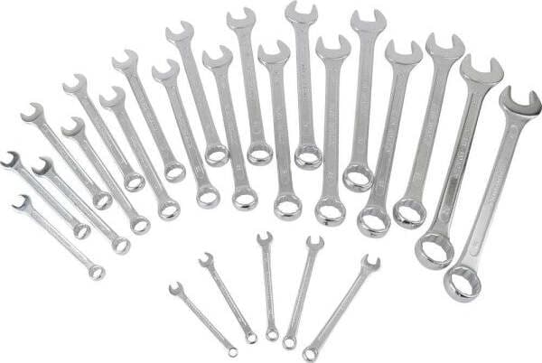 KIT SET 25 CHIAVI FORCHETTA A STELLA COMBINATE IN ACCIAIO FISSE POLIGONO INGLESI