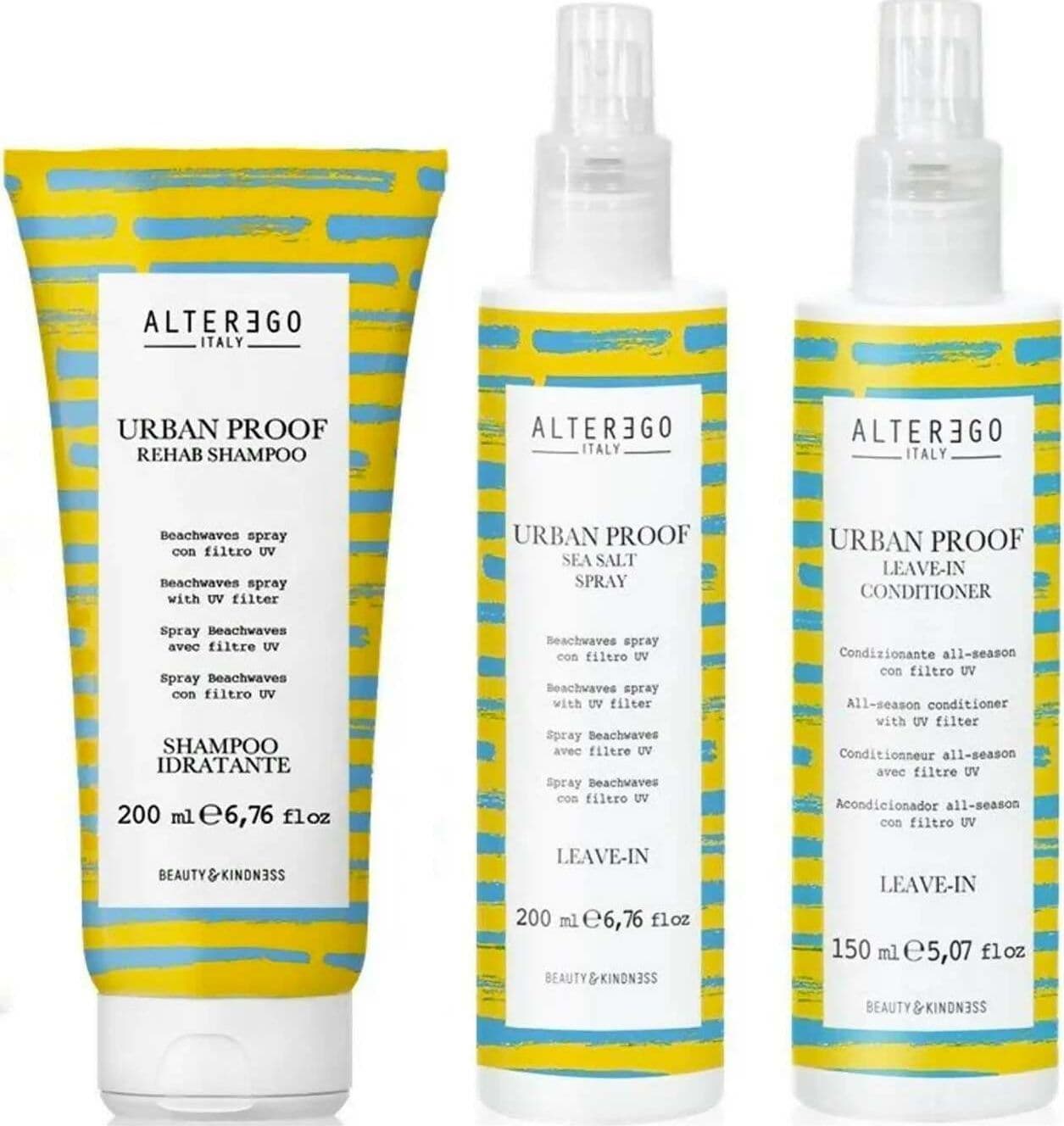 Kit Solari Alterego Urban Proof Composto Da : Urban Proof Rehab Shampoo 250 Ml, Leave-in Conditioner150 Ml Esa Salt Spray 200 Ml. Bellezza/Cura dei capelli/Oli per capelli Me.Dis. - Peschiera Borromeo, Commerciovirtuoso.it