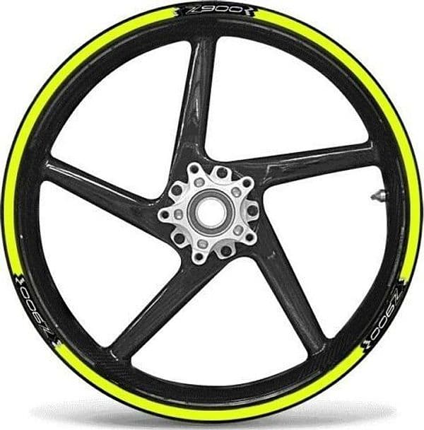 KIT-STRISCE-ADESIVE-compatibili-per-CERCHI-17-MOTO-KAWASAKI-Z900--GIALLO-FLUO