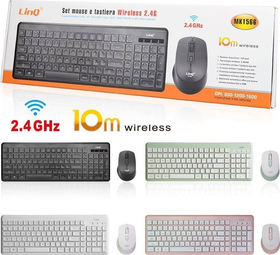 Kit Tastiera 101 Tasti Mouse Wireless 2.4ghz Portata Fino 10mt Senza Fili Mk1566 Elettronica/Informatica/Accessori/Tastiere Mouse e periferiche di input/Tastiere Trade Shop italia - Napoli, Commerciovirtuoso.it