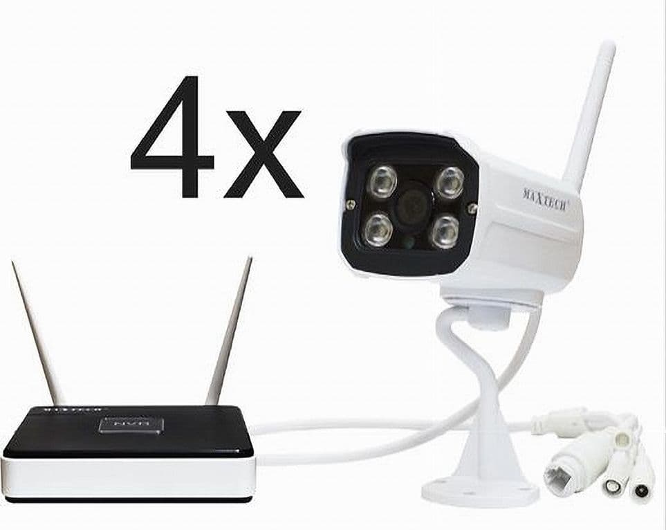 Kit Telecamere Videosorveglianza Wifi Wireless Hd Ip Nvr Fino 100m Maxtech Kit-w001 in Sistemi di trasmissione per videosorveglianza Trade Shop italia - Napoli, commercioVirtuoso.it