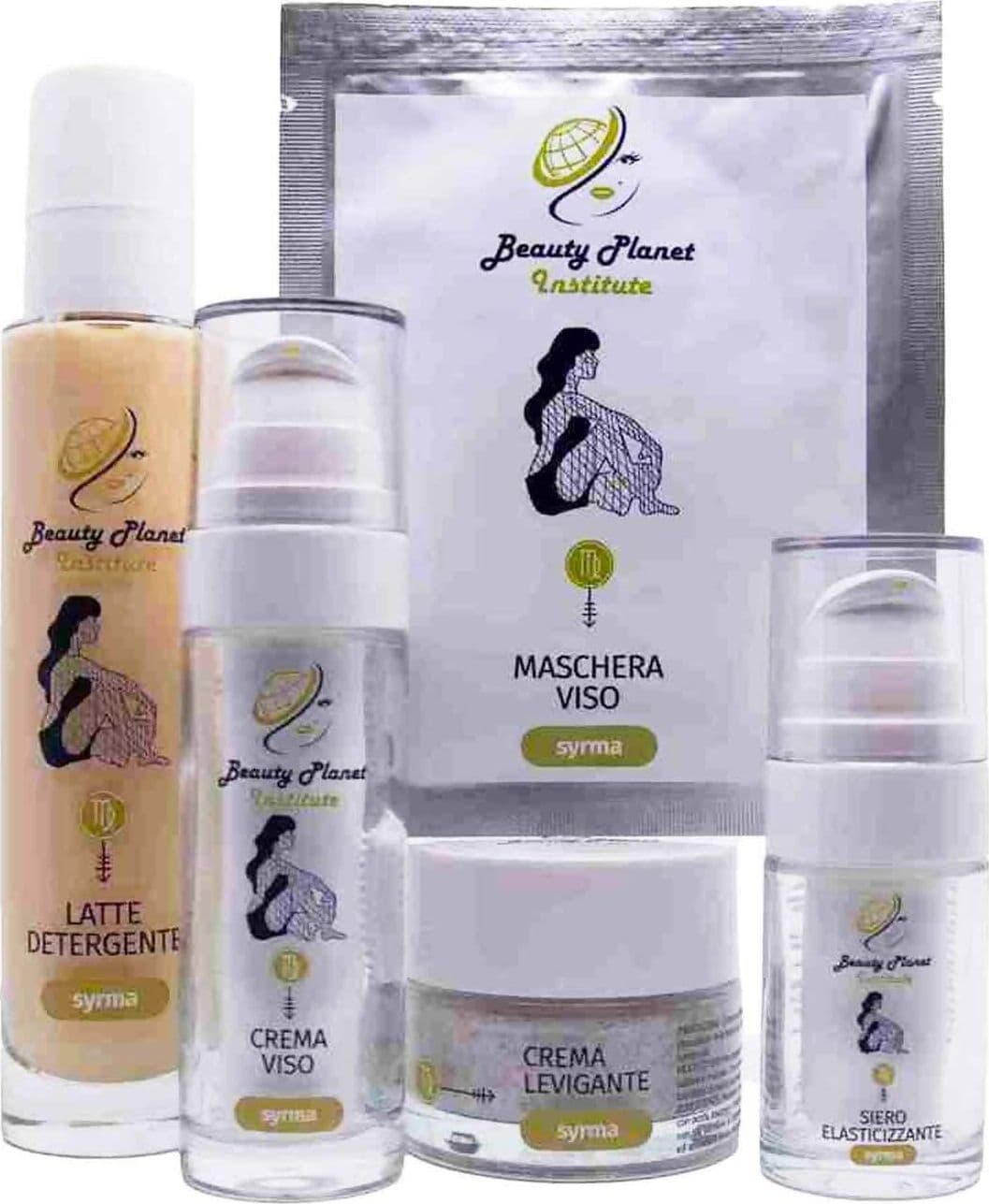 Kit Trattamento Viso Beauty Planet Institute Syrma Kit Protocollo Con Crema Viso 30 Ml , 2 Maschere in Tessuto 25 Ml, Siero Elasticizzante 15 Ml , Crema Levigante 50 Ml E Latte Detergente 30 Ml Kit Viso Uso Quotidiano in Set regalo Beauty Planet Institute - Castel San Pietro Terme, commercioVirtuoso.it