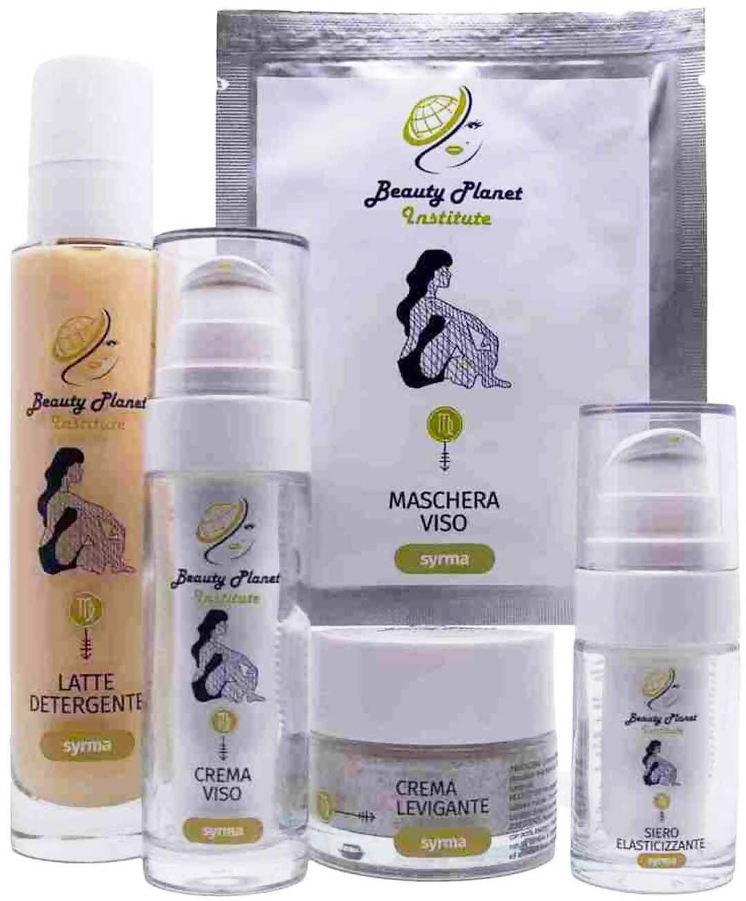 Kit Trattamento Viso Beauty Planet Institute Syrma Kit Protocollo Con Crema Viso 30 Ml , 2 Maschere in Tessuto 25 Ml, Siero Elasticizzante 15 Ml , Crema Levigante 50 Ml E Latte Detergente 30 Ml Kit Viso Uso Quotidiano in Set regalo Beauty Planet Institute - Castel San Pietro Terme, commercioVirtuoso.it