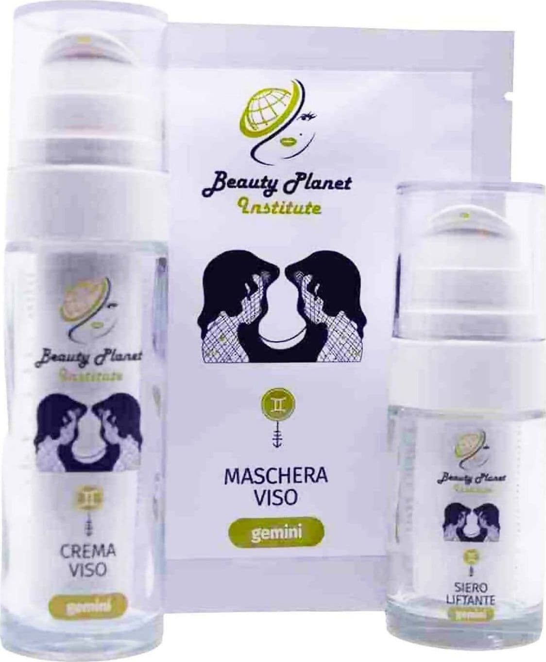 Kit Trattamento Viso Gemini Kit Prova Beauty Planet Institute per Mantenimento Mensile Kit Crema Viso 30 Ml, 1 Maschera Viso Monouso in Tessuto 25 Ml E Siero Liftante Viso 15 Ml in Set regalo Beauty Planet Institute - Castel San Pietro Terme, commercioVirtuoso.it