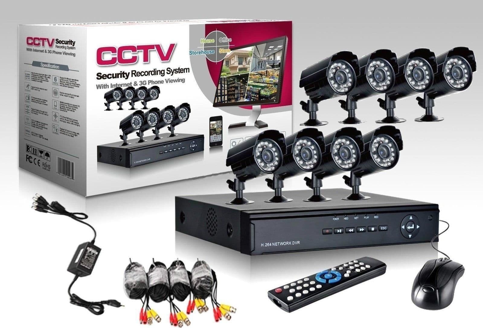 KIT VIDEOSORVEGLIANZA CCD DVR 8 CANALI TELECAMERA INFRAROSSI IR 24 LED LAN 3G