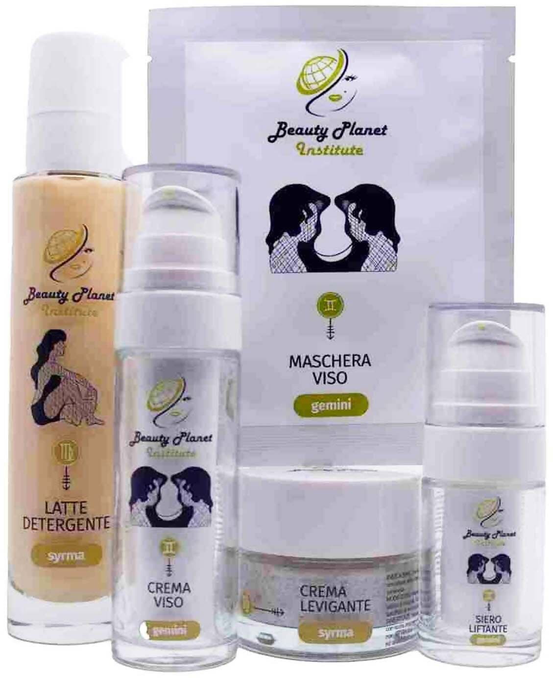 Kit Viso Trattamento 1 Mese Gemini Kit Protocollo Beauty Planet Institute Con Crema Viso 30 Ml, 2 Maschere Viso in Tessuto 25 Ml, Siero Liftante 15 Ml, Crema Levigante 50 Ml E Latte Detergente 30 Ml in Set regalo Beauty Planet Institute - Castel San Pietro Terme, commercioVirtuoso.it