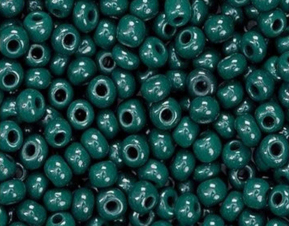 KNORR-PRANDELL---17gr-PERLE-DI-VETRO-OPACHE---COLORE-VERDE-ABETE-2,5MM