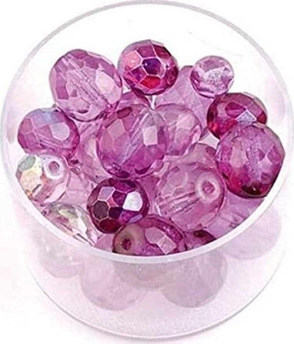 KNORR-PRANDELL---24gr---ASSORTIMENTO-PERLE-DI-VETRO-COLORE-ROSA/VIOLA