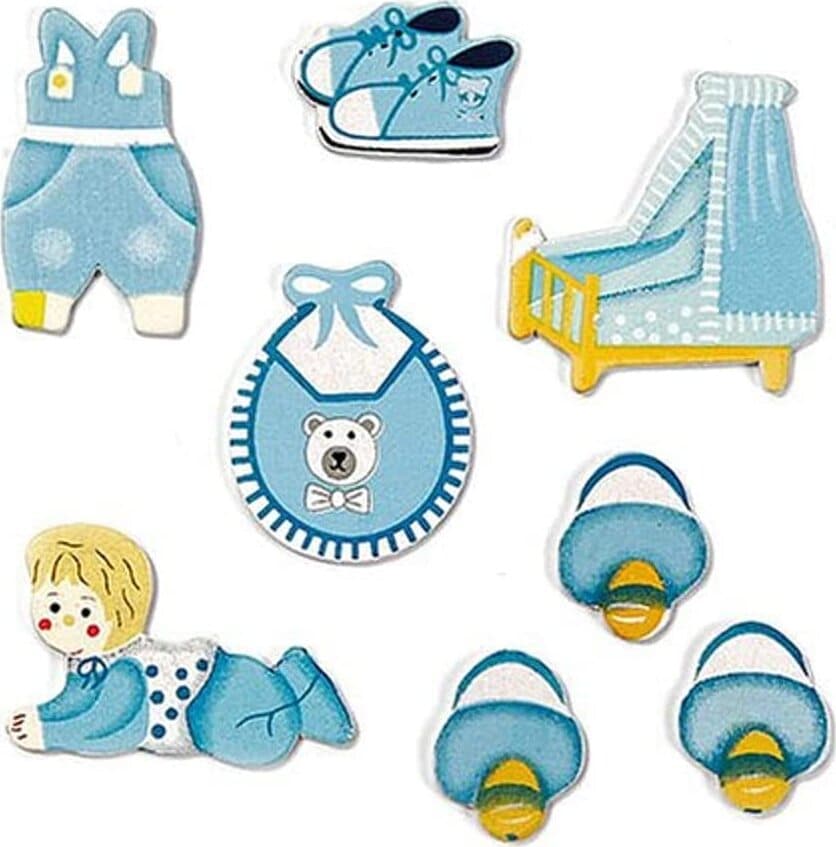 KNORR PRANDELL - 8 PEZZI - DECORAZIONE DA BEBE' PER BAMBINO - COLORE BLU