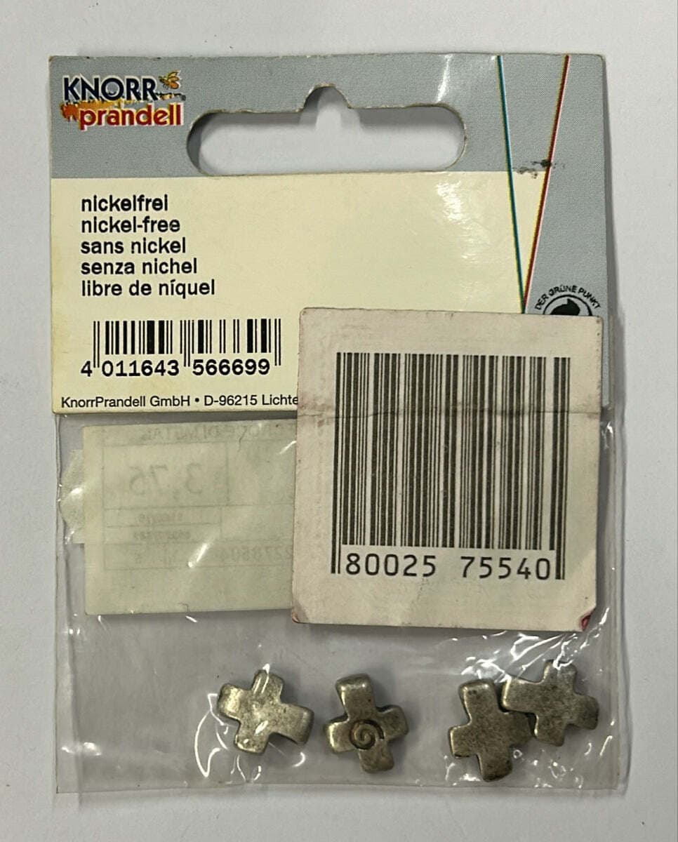 KNORR PRANDELL - CROCE DI METALLO 12X11MM COLORE ARGENTO 4 PZ